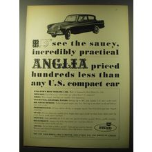 1960 Ford Anglia Car Ad - See the saucy, incredibly practical Anglia