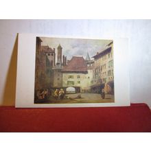 LA PLACE DU MOLARD, GENEVA by Richard Parkes Honington art unused vintage card =