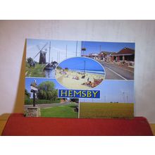 multiview, HEMSBY, NORFOLK. unused postcard by J Salmon. windmill =