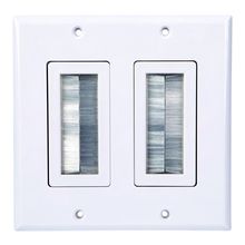 Monster Cable Wall Plate Flat Panel 2 Gang White Bulk