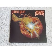 URIAH HEEP, RETURN TO FANTASY GATEFOLD VINYL LP. WITH TOUR SLIP AND TICKET .