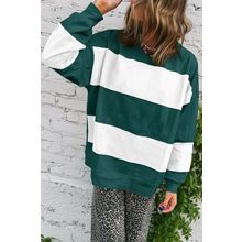 Evergreen Colorblock Drop Shoulder Baggy Sweatshirt