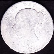 1885 Great Britain 1 Half Crown (2 & Half Shillings) Silver Coin