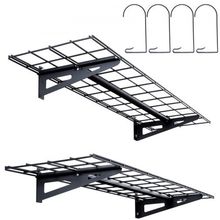Garage Storage Shelving, 2 Pack, 4 x 1 ft Heavy Duty Garage Shelves Wall Mou...