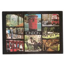 Multi-view , LONDON unused postcard vgc Red Bus etc =