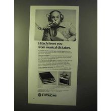 1970 Hitachi Cassette Tape Player Ad - TRQ-206, TRQ-280