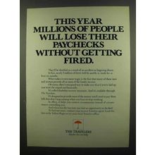 1974 Travelers Insurance Ad - People Lose Paychecks