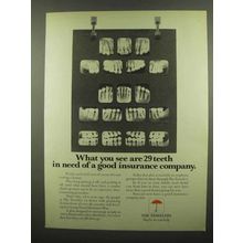 1974 Travelers Insurance Ad - You See 29 Teeth in Need