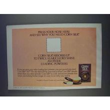 1980 Corn Silk Face Powder Ad - Press Your Nose Here