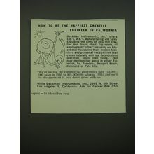1956 Beckman Instruments, Inc. Ad - How to be the happiest creative engineer