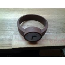 Fullspot O’Clock Watch with Brown Silicone Case Strap