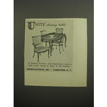 1952 Union-National Unite Dining Table Advertisement