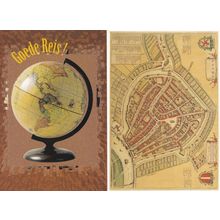 Gouda Cheese Antique Repro Map & Geography Globe 2 Postcard s