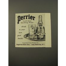 1954 Perrier Sparkling water Ad - drink to your own good health