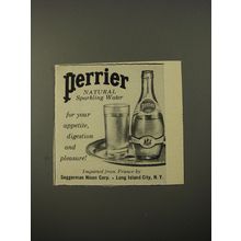1954 Perrier Sparkling water Ad - For your appetite, digestion and pleasure