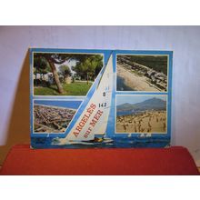 multiview, ARGELES SUR MER, FRANCE used postcard 1980 pm =