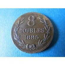 1885H GUERNSEY EIGHT DOUBLES HEATON MINT BIRMINGHAM FREE POST. (gg)
