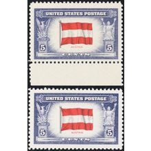 919b, MNH 5¢ Reverse Printing of Flag Colors Error With APS Cert - Stuart Katz