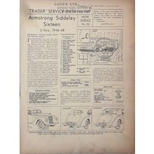 ARMSTRONG SIDDELEY 16 1946-48 MOTOR TRADER SERVICE BOOKLET No. 147
