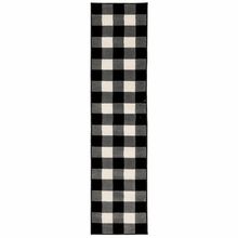 2 X 8 Monochromatic Gingham Pattern Indoor Runner Rug