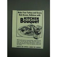 1951 Kitchen Bouquet Ad - Turkey and Gravy