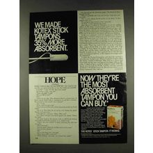 1977 Kotex Stick Tampon Ad - More Absorbent