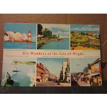 SIX WONDERS OF THE Isle of Wight, .used postcard by Dean & Co.. 1970 pm =