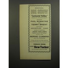 1952 Hotel New Yorker Ad - Sensational Ice Show Continental Holiday