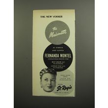 1952 Hotel St. Regis Ad - The Maisonette At dinner and supper Fernanda Montel