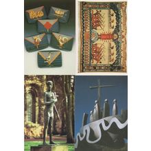 St Edmondsbury Cathedral Bury St Edmunds Kneelers 4x Postcard s