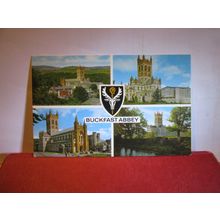 BUCKFAST ABBEY, DEVON multiview unused postcard by J. Salmon #