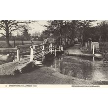 Green Road Hall Green Birmingham 1929 Bridge Rare Photo Postcard