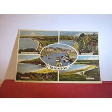 multiview, PAIGNTON, DEVON , used vintage postcard 1956 pm =