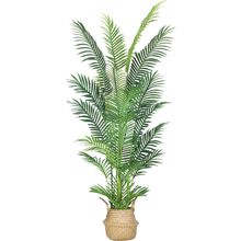 6FT Artificial Palm Tree,Faux Areca Palm Plant with Real Touch Leaves and Adjust