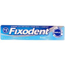 Fixodent Free Denture Adhesive Cream 2.40 Oz (Pack of 5)