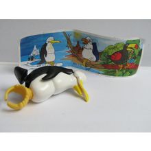 Kinder Surprise Toy 2001 K01-6 Penguin Perch Ring - With Insert
