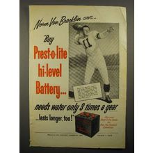 1953 Prest-O-Lite Battery Ad w/ Norm Van Brocklin