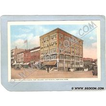 CT Meriden Postcard Hall &Lewis Block Cor Coloney & Main St Street Scene I~1321