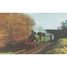 LSWR 4-4-2T Adams Radial 488 Engine Bluebell Railway Sussex Train Postcard
