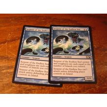 Magic The Gathering, MTG, 2-Cards, 1993-2009, SERPENT OF THE ENDLESS SEA, nm