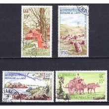 Laos N° PA 35/38 YVERT OBLITERE ( USED )