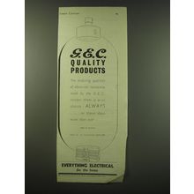 1940 G.E.C. Electrical Products Ad - G.E.C. quality products