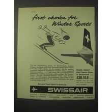 1958 Swissair Airlines Ad - Choice for Winter Sports