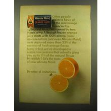 1965 Minute Maid Orange Juice Ad - Beware of Imitations
