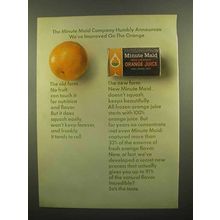 1965 Minute Maid Orange Juice Ad - Humbly Announces