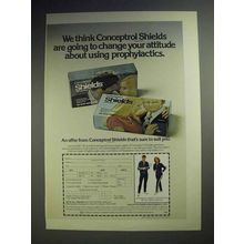 1975 Conceptrol Shields Condom Ad - Change Attitude