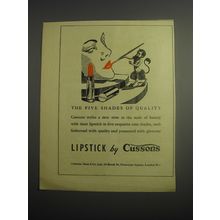 1948 Cussons Lipstick Ad - The five shades of quality