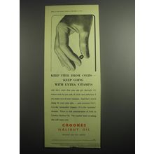 1948 Crookes Halibut Oil Ad - Keep free from colds
