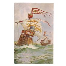 KING'S SHIP.by A Chidley unused vintage postcard The "ALPHA" Publishing Co. #