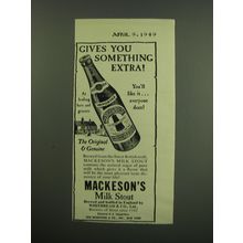 1949 Mackeson's Milk Stout Ad - Gives you something extra!